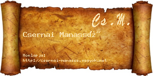 Csernai Manassé névjegykártya